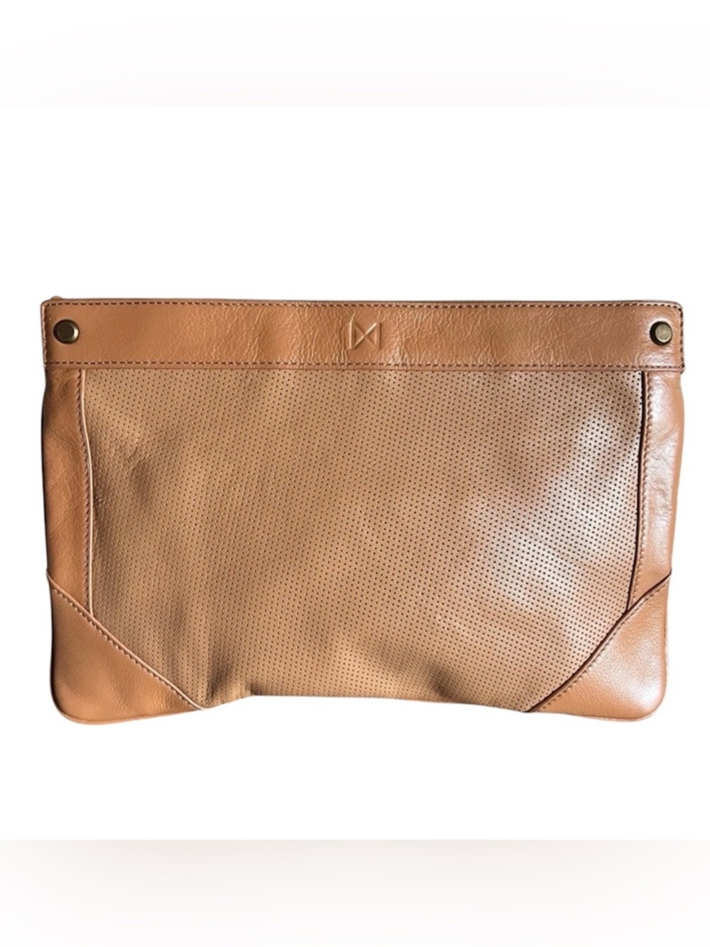 MOFE Lacuna Leather Clutch Bag Soft Classic Tan Minimalist Chic Party Wedding